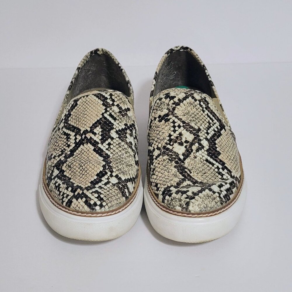Steve Madden JALIA Size 8M Tan & Brown Snakeskin Print Slip On Sneakers/Shoes
